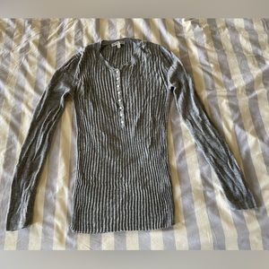alex mill long-sleeve henley ribbed knit size small